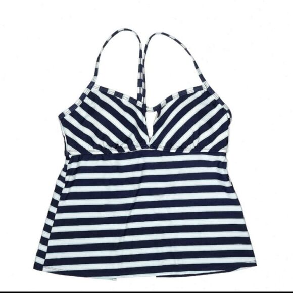 Women's Tunnel Back Tankini Top - Kona Sol Navy Blue - Picture 3 of 4